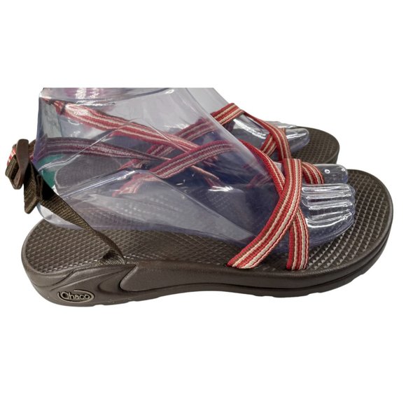 Chaco Women's Z/Cloud 2 Red Stripe Strappy Outdoor Hiking Sport Sandals Sz 9M - Picture 1 of 6